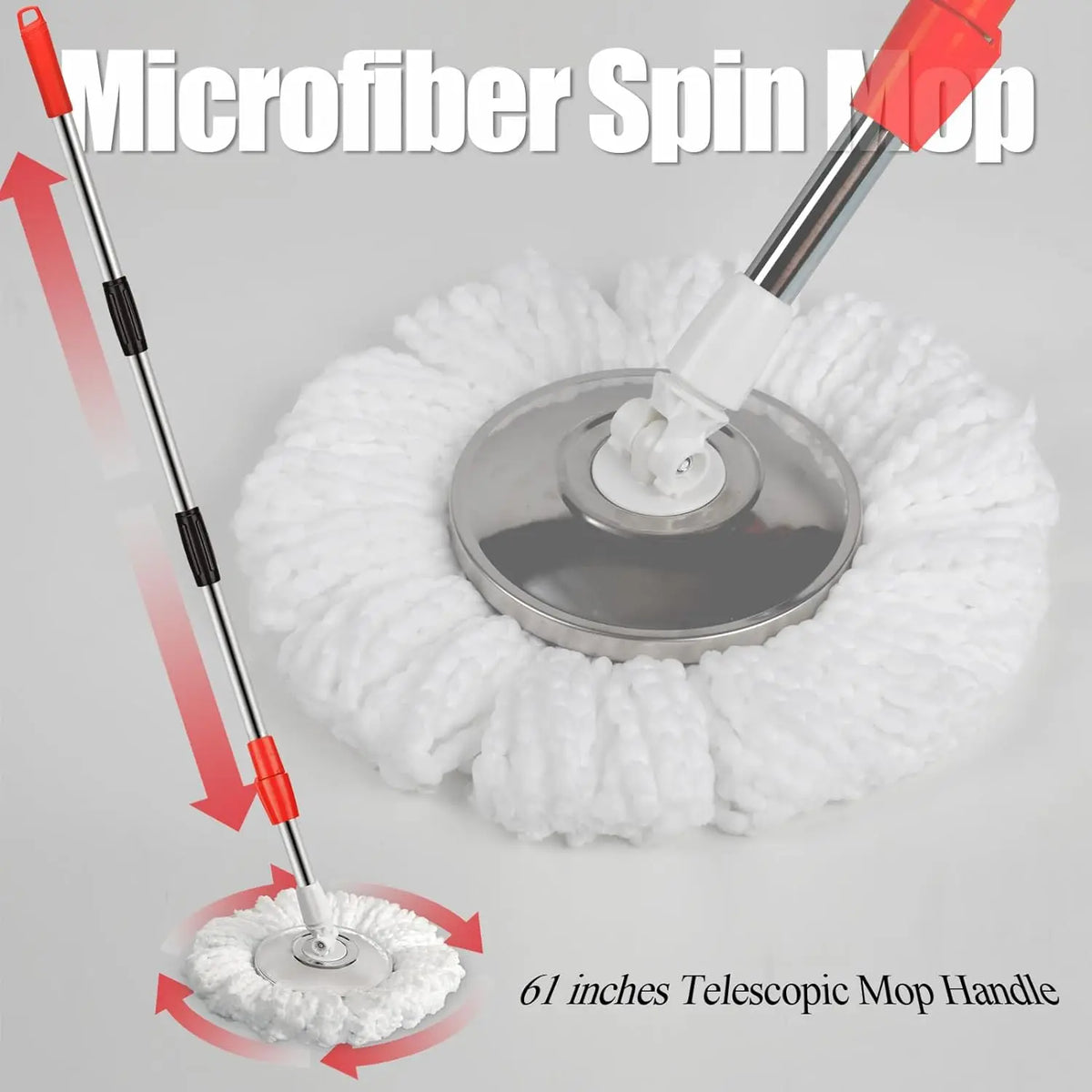 Heavy Duty Spin Mop Bucket Set With Twisting Wringer Design
