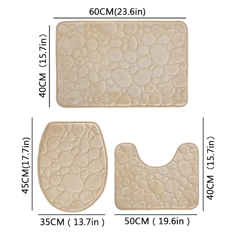 Microfiber Bathroom Floor Mat Set Water Absorbing Non Slip