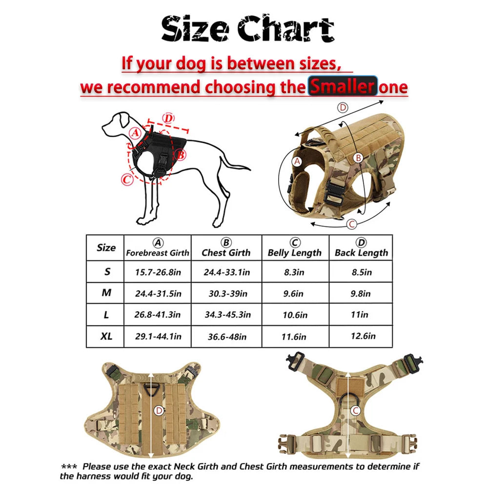 Tactical Dog Harness Leash Set For Large Dogs Malinois