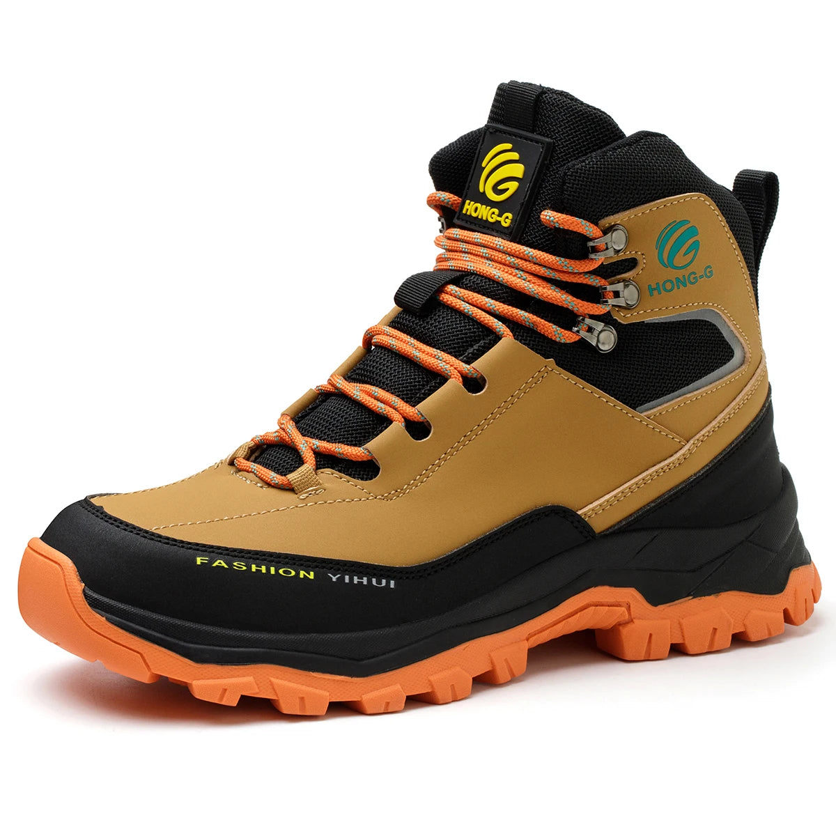 Veigar Men Breathable Leather Anti Puncture Steel Toe Work Boots