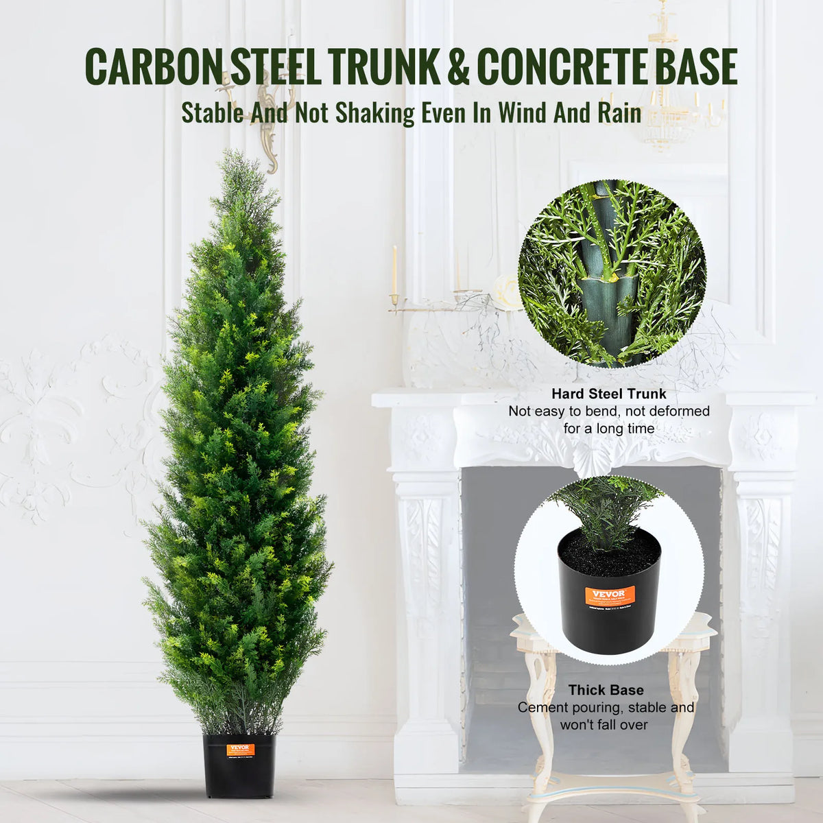 SucceBuy Artificial Topiary Tree Evergreen Garden Decor