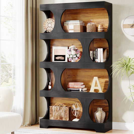 Tribesigns Four Tier Wooden Bookcase And Modern Display Shelf