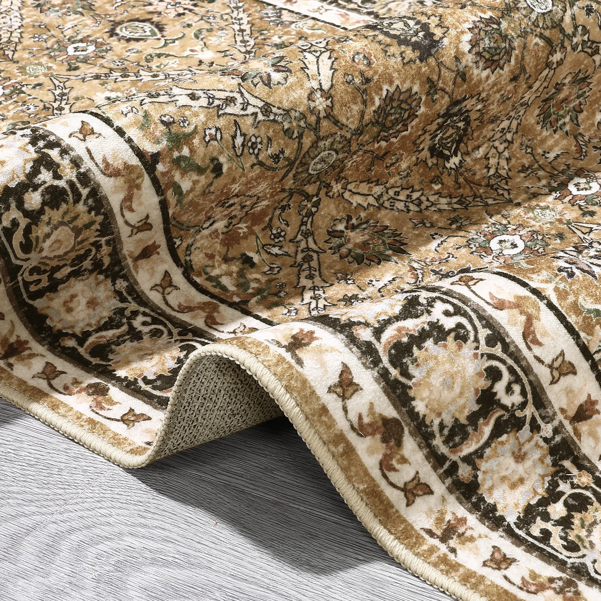 Moroccan Trellis Low Pile Living Room Area Rug Washable