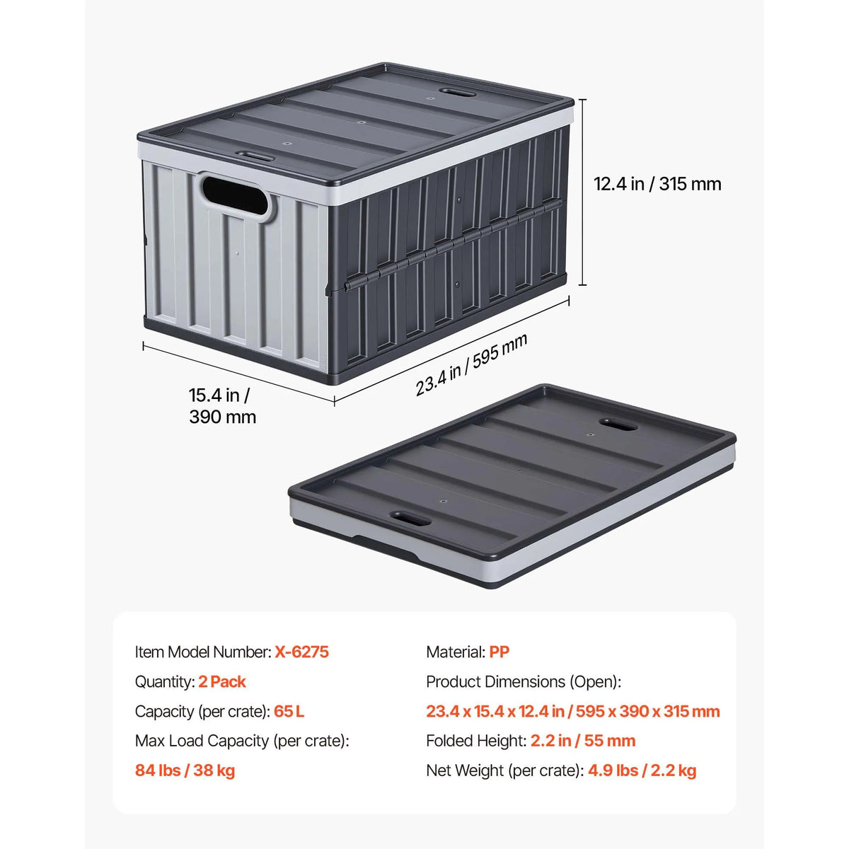 SucceBuy Collapsible Plastic Storage Bins With Lids For Home Organization
