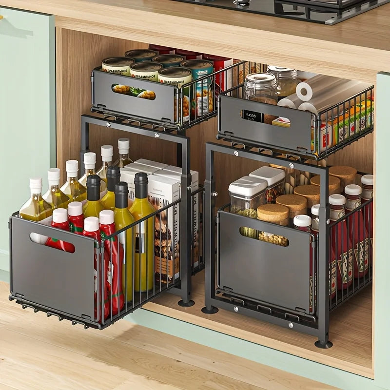 Aehome Heavy Duty Under Sink Cabinet Organizer Shelf