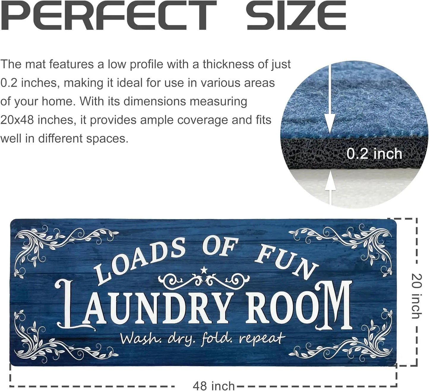 Washable Non-Slip Acrylic Laundry Room Rug Runner