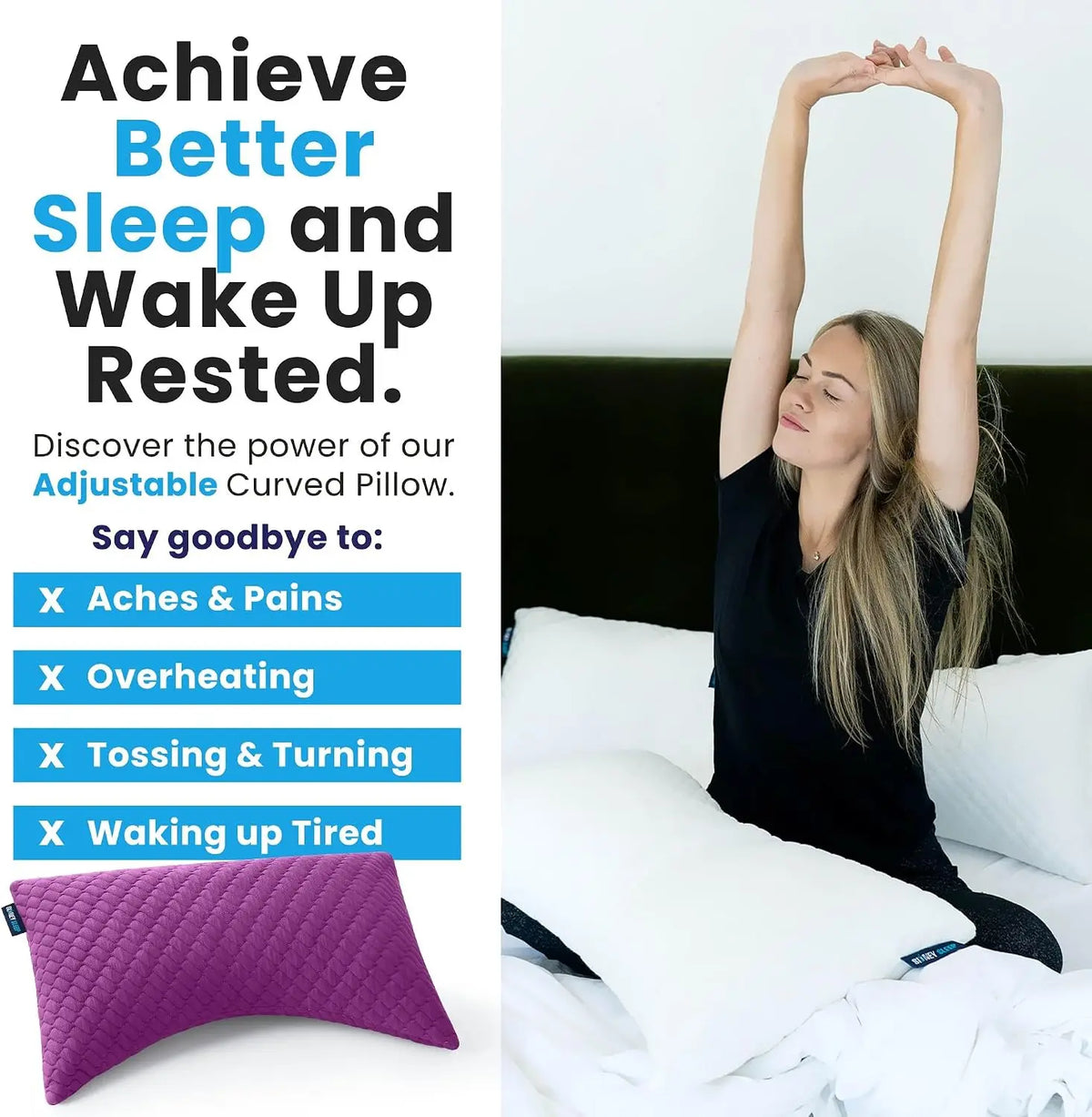 Adjustable Shredded Memory Foam Pillow For Side And Back Sleepers