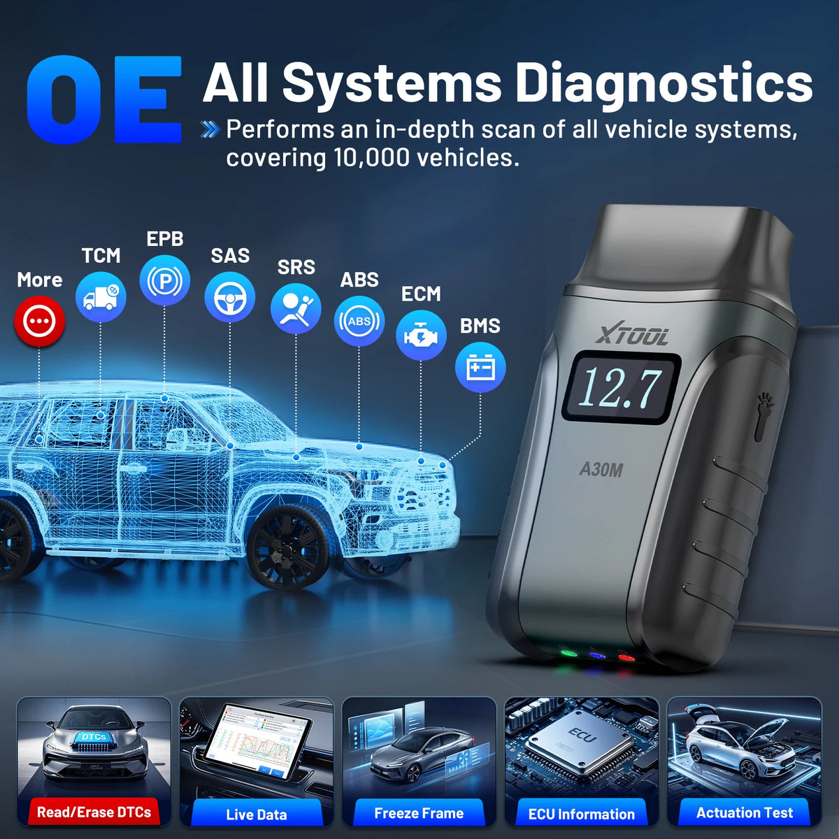 XTOOL Anyscan A30M Bluetooth OBD2 Diagnostic Scanner 26 Service Reset