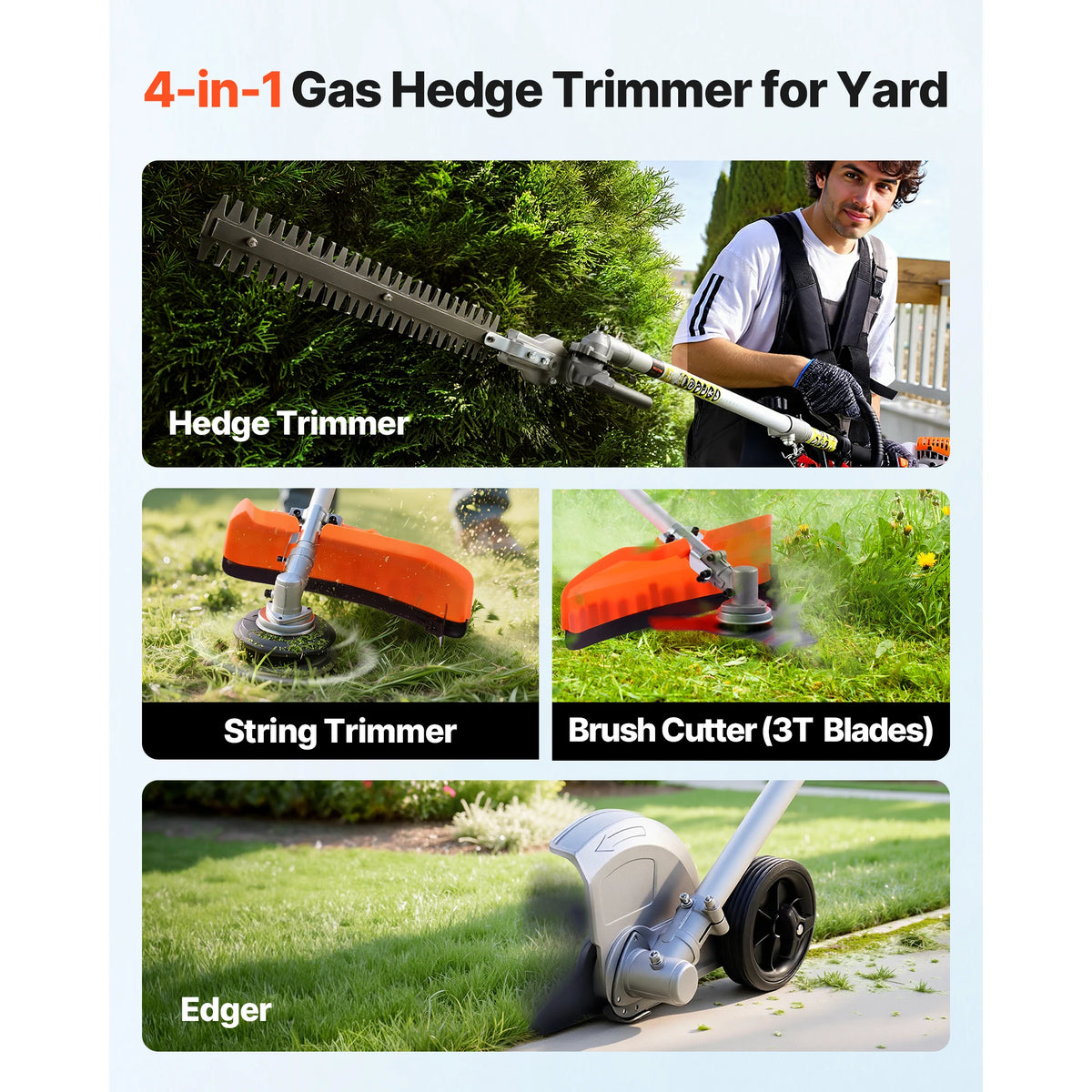SucceBuy Gas Hedge Trimmer And Multifunction Brush Cutter