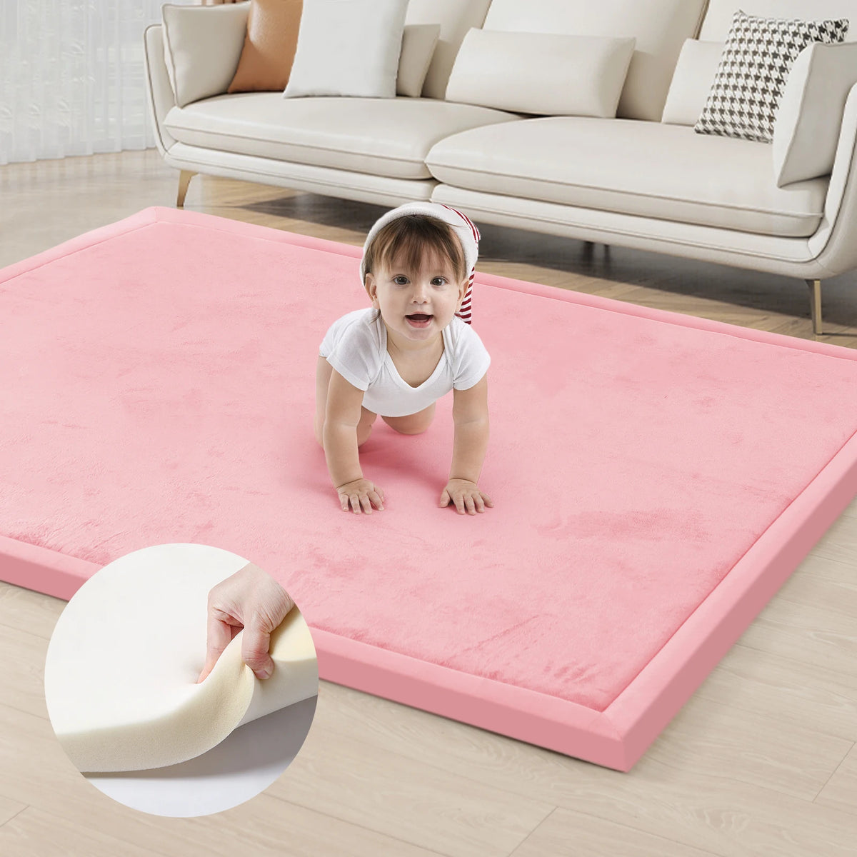 PaPaMat Memory Foam Playpen Mat With Nonslip Suede Backing Floor Rug