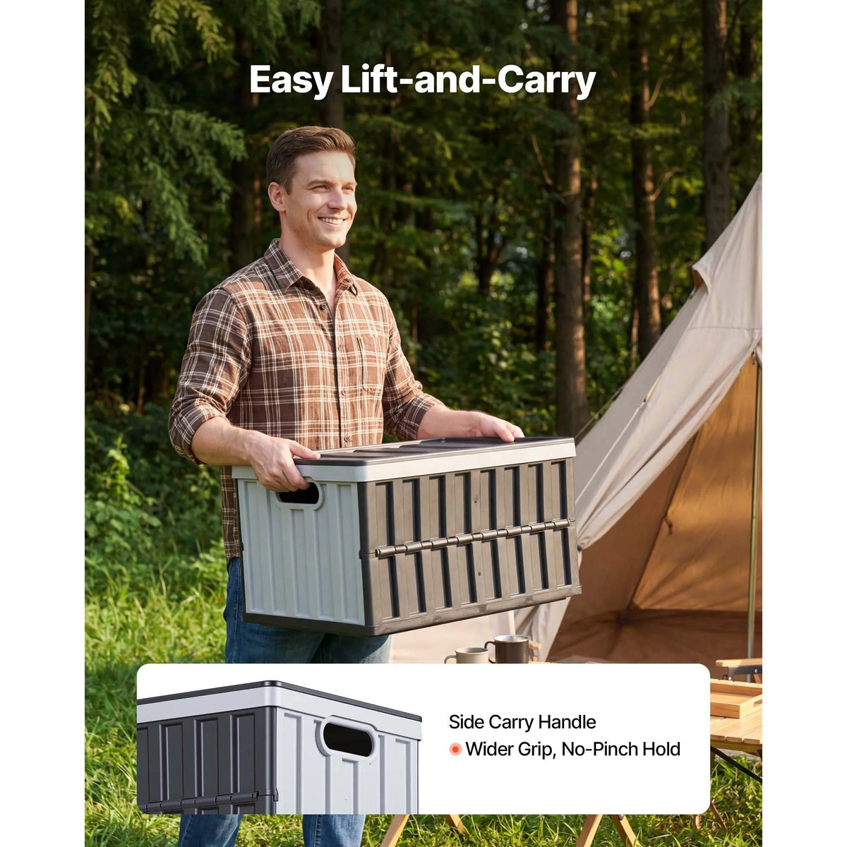 SucceBuy Collapsible Plastic Storage Bins With Lids For Home Organization