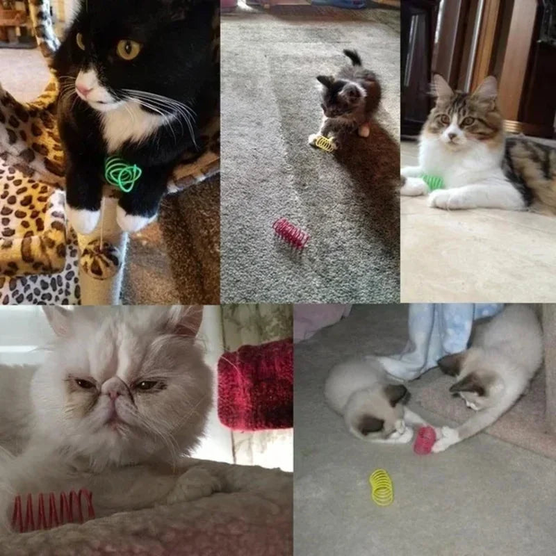 Interactive Cat Spring Coil Toys Durable Plastic For Cats