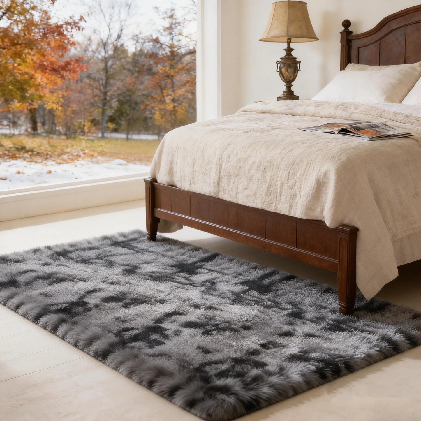 Ultra Soft Shag Area Rug For Bedroom And Living Room Decor