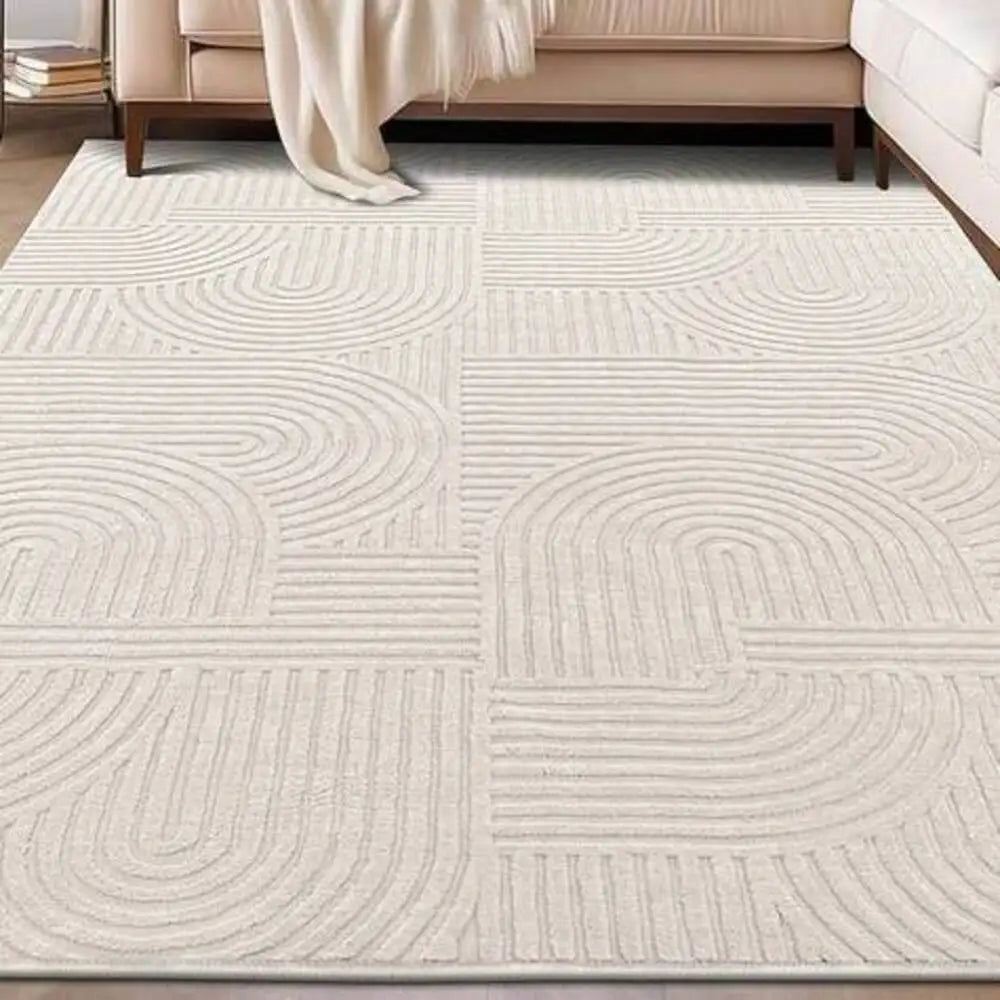 Fluffy Washable Wool Area Rug For Modern Bedroom Flooring