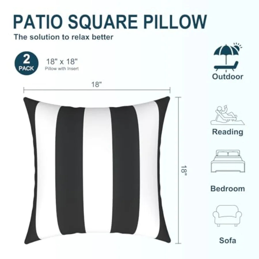 Waterproof Outdoor Square Pillow Covers For Patio Furniture