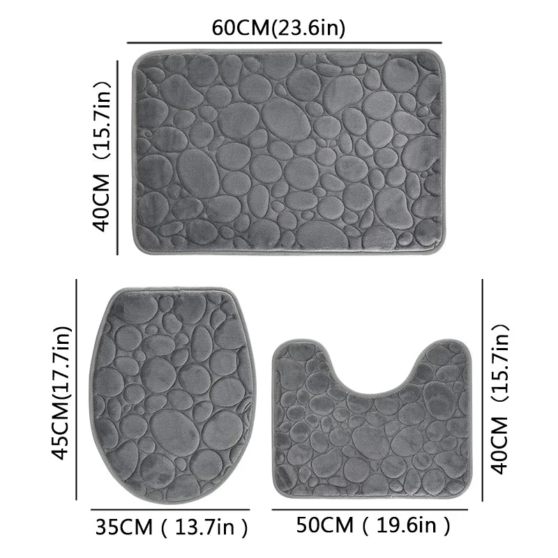 Microfiber Bathroom Floor Mat Set Water Absorbing Non Slip