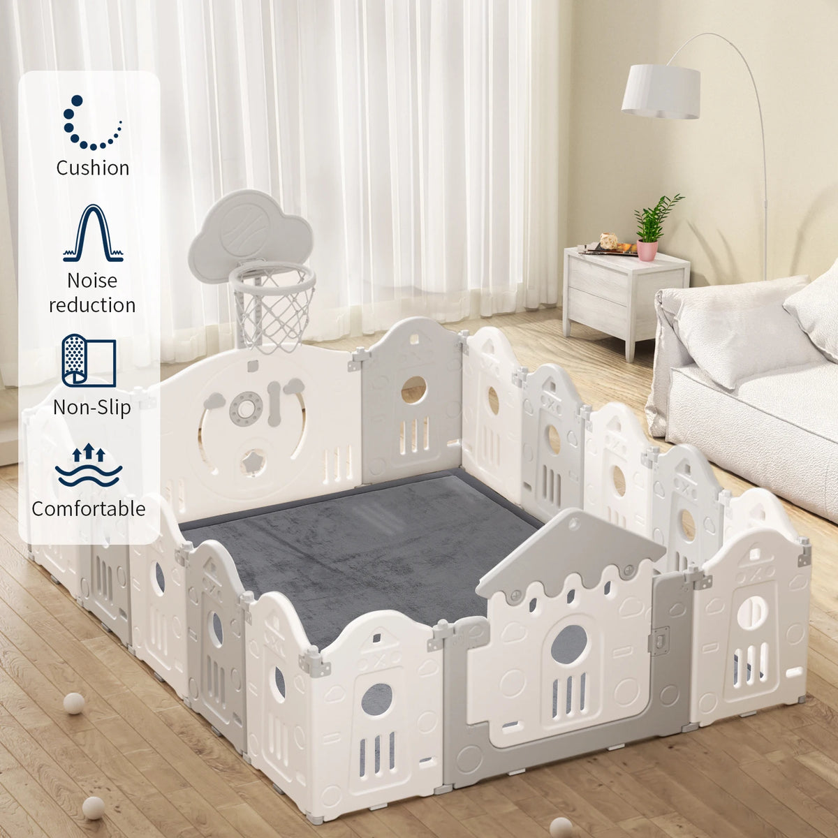 PaPaMat Memory Foam Playpen Mat With Nonslip Suede Backing Floor Rug