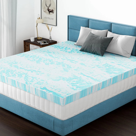 MCQ Breathable Memory Foam Gel Cooling Bed Mattress Topper
