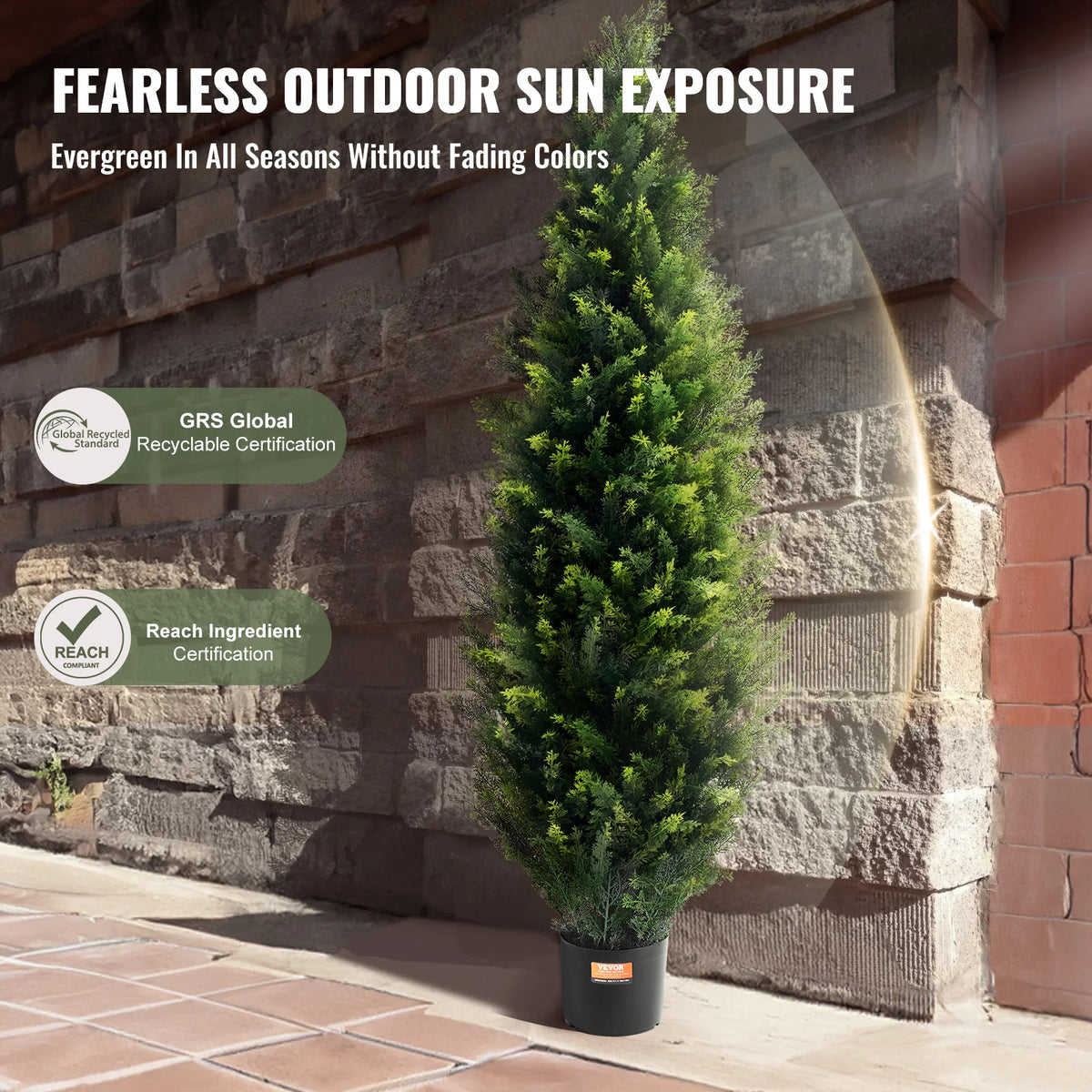 SucceBuy Artificial Topiary Tree Evergreen Garden Decor