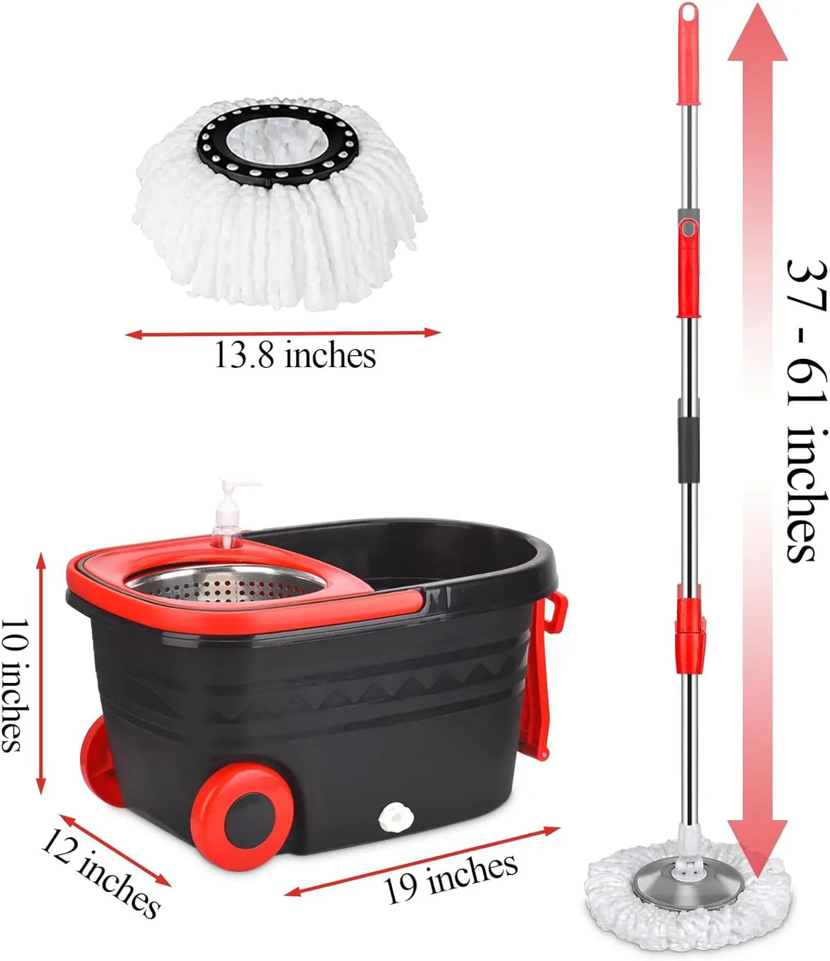 Heavy Duty Spin Mop Bucket Set With Twisting Wringer Design