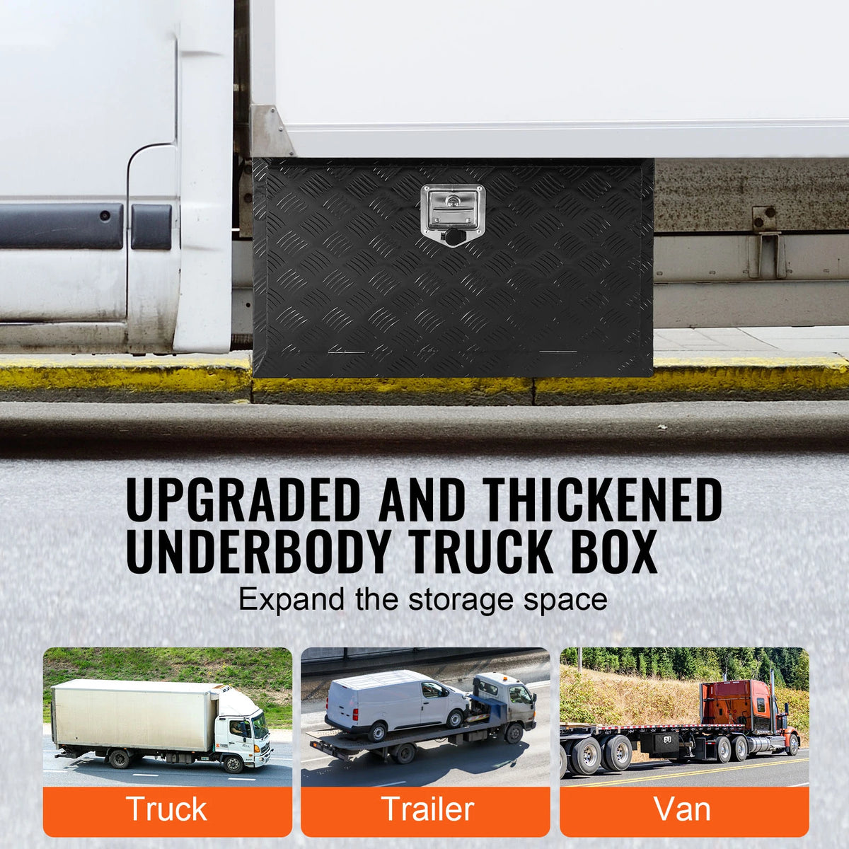 SucceBuy Heavy Duty Diamond Plate Underbody Truck Toolbox With Locks