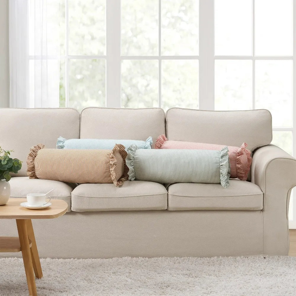 Cotton Decorative Bolster Pillow For Bedroom And Living Room