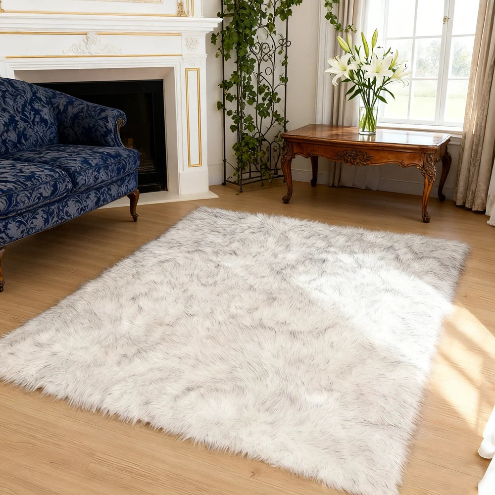 Simple Solid Polyester Area Rug For Living Room