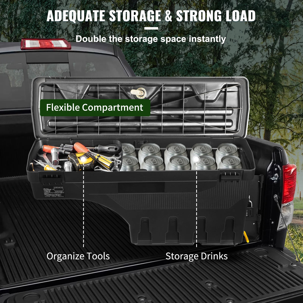 SucceBuy Waterproof Truck Bed Storage Box With Password Lock