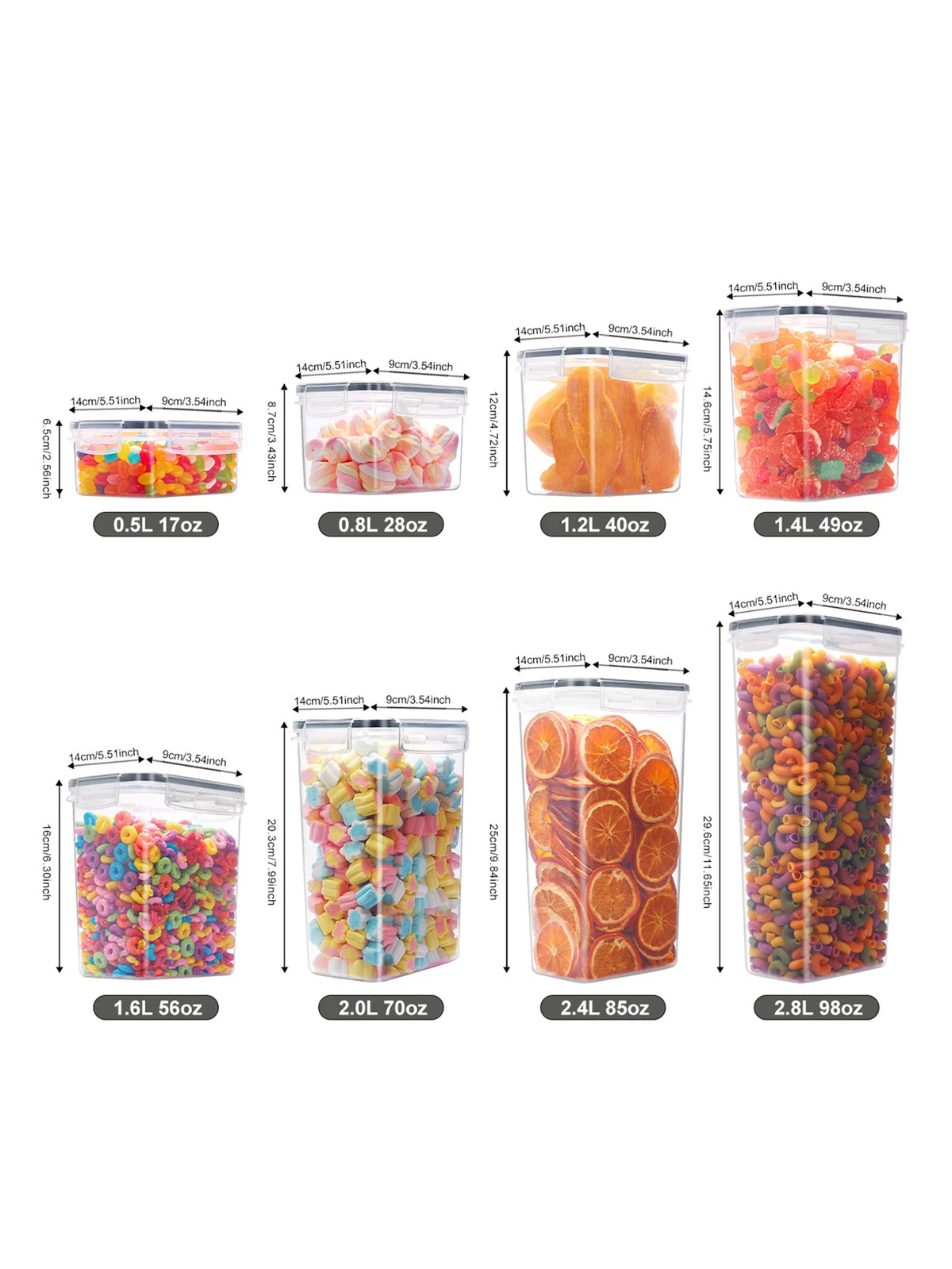 Airtight Sealed Food Storage Containers With Lids Pp Travel Jar