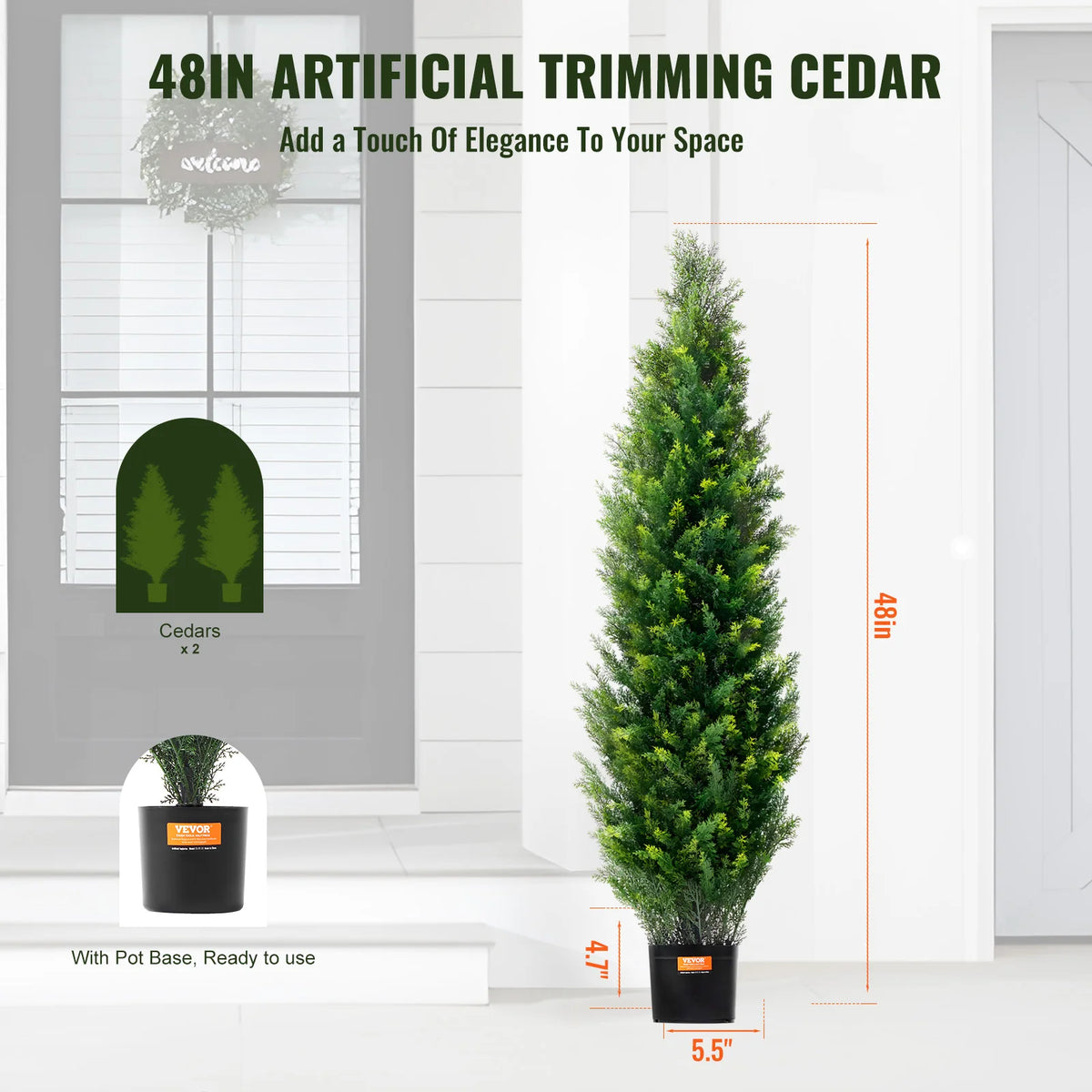 SucceBuy Artificial Topiary Tree Evergreen Garden Decor