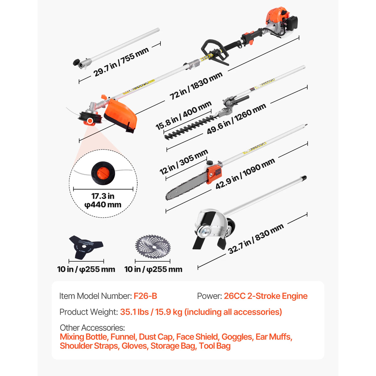 SucceBuy Gas Hedge Trimmer And Multifunction Brush Cutter