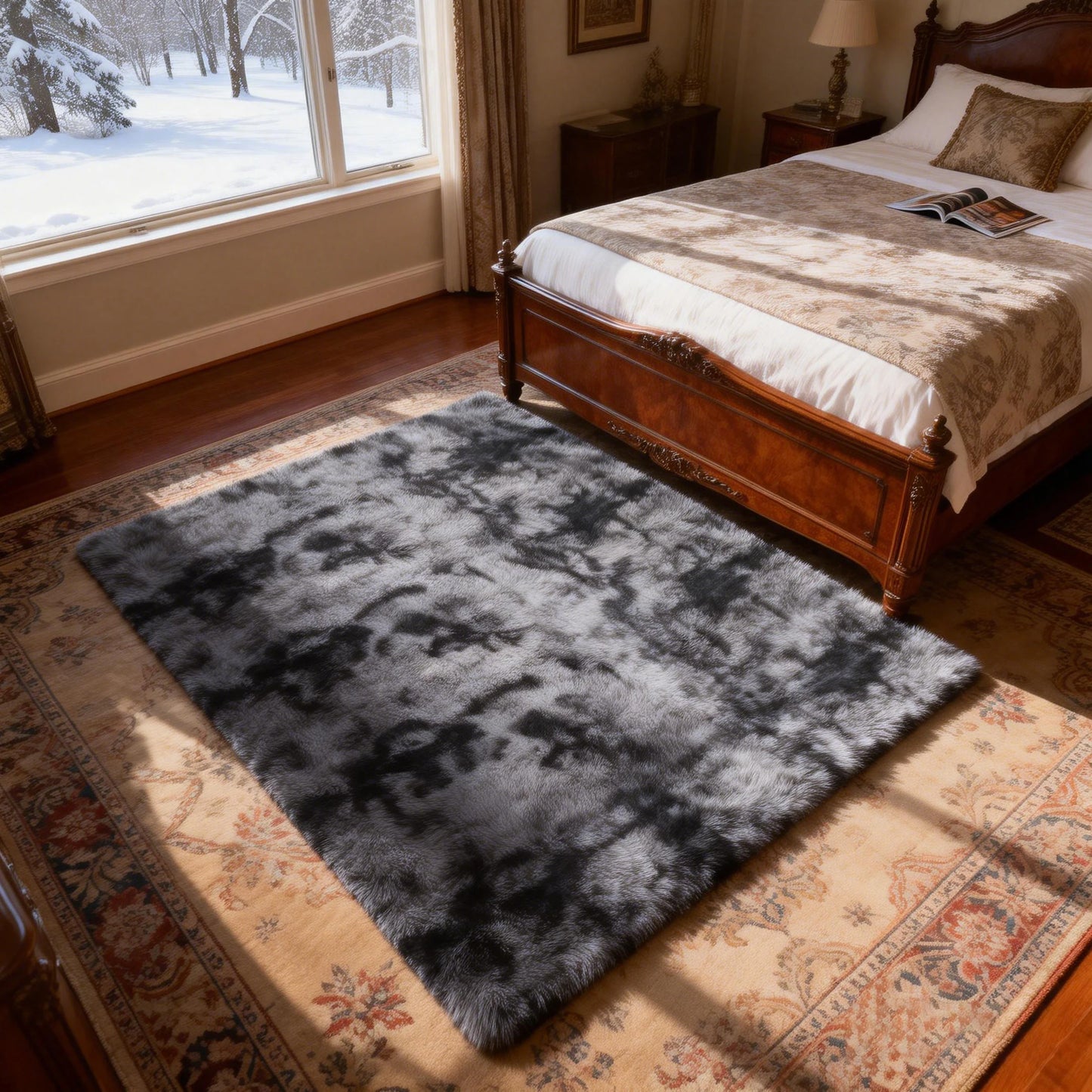Ultra Soft Shag Area Rug For Bedroom And Living Room Decor