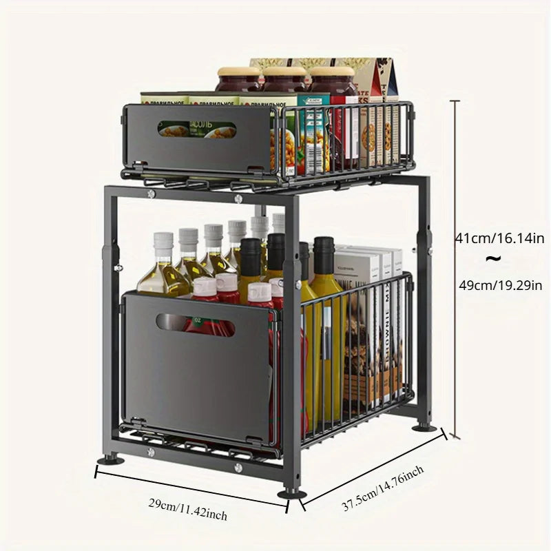 Aehome Heavy Duty Under Sink Cabinet Organizer Shelf