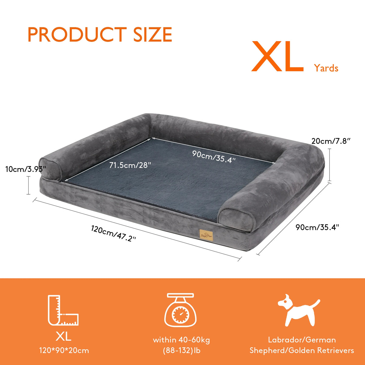Bingopaw Orthopedic Dog Bed With Removable Washable Soft Foam Cover