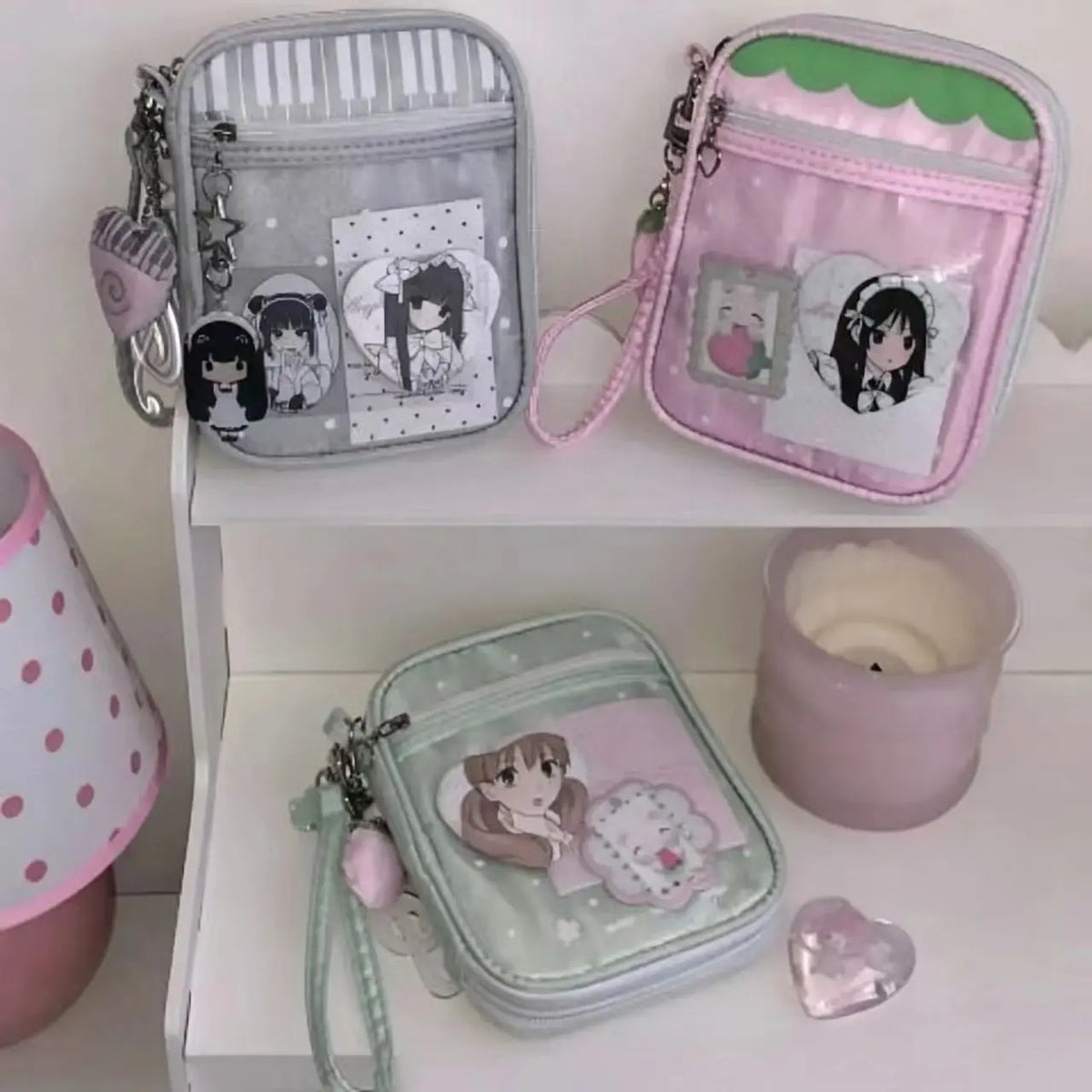 Transparent Ita Bag With Clear Window For Anime Badge Storage