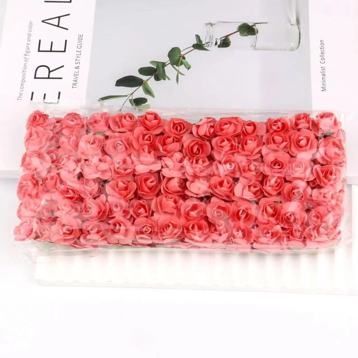 Fujin Artificial Mini Paper Rose Bouquet For Decorations
