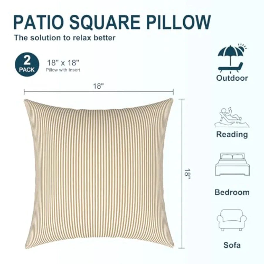 Waterproof Outdoor Decorative Throw Pillow Sets For Patio Furniture