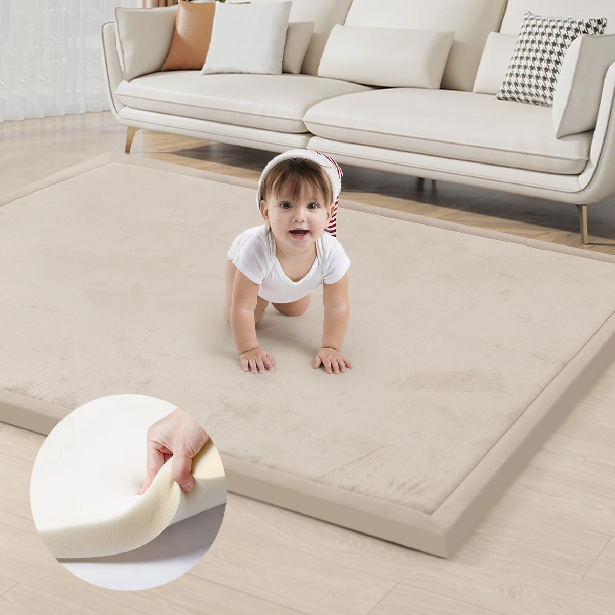 PaPaMat Memory Foam Playpen Mat With Nonslip Suede Backing Floor Rug