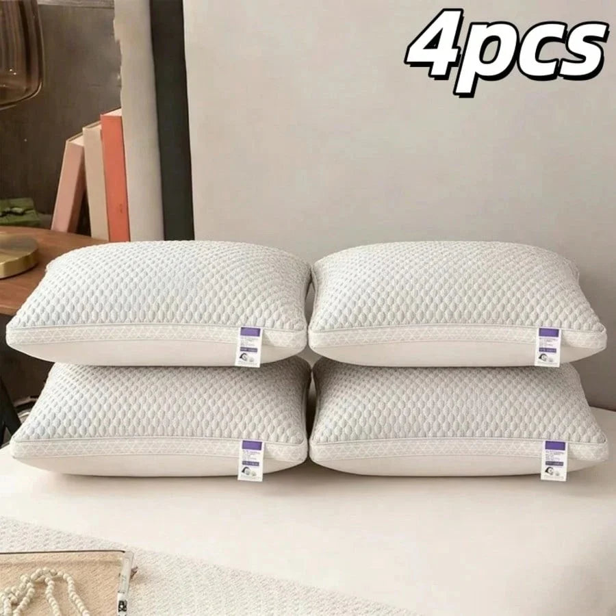 Cool Ice Silk Cervical Massage Knitted Sleep Pillow