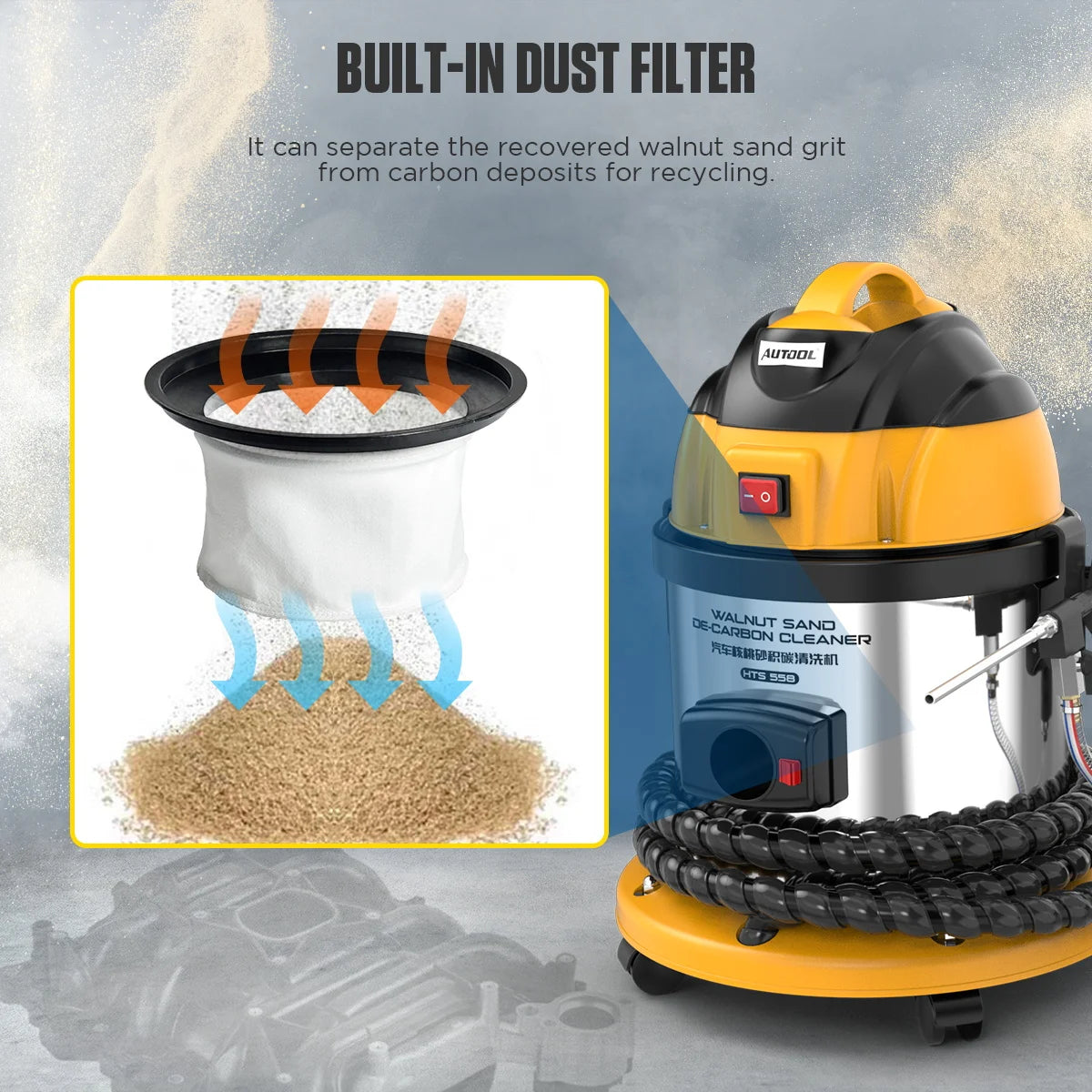AUTOOL HTS558 Automotive Walnut Blaster Carbon Cleaning Machine