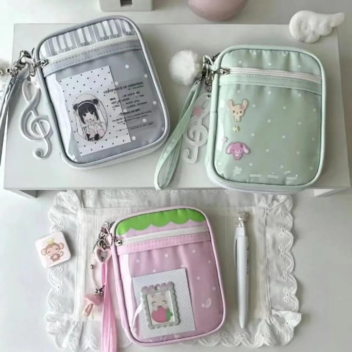 Transparent Ita Bag With Clear Window For Anime Badge Storage