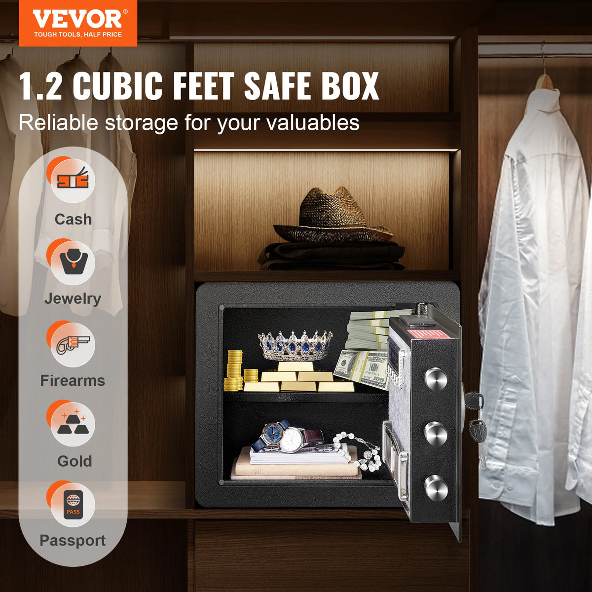 SucceBuy Electronic Digital Security Safe Box With Override Key
