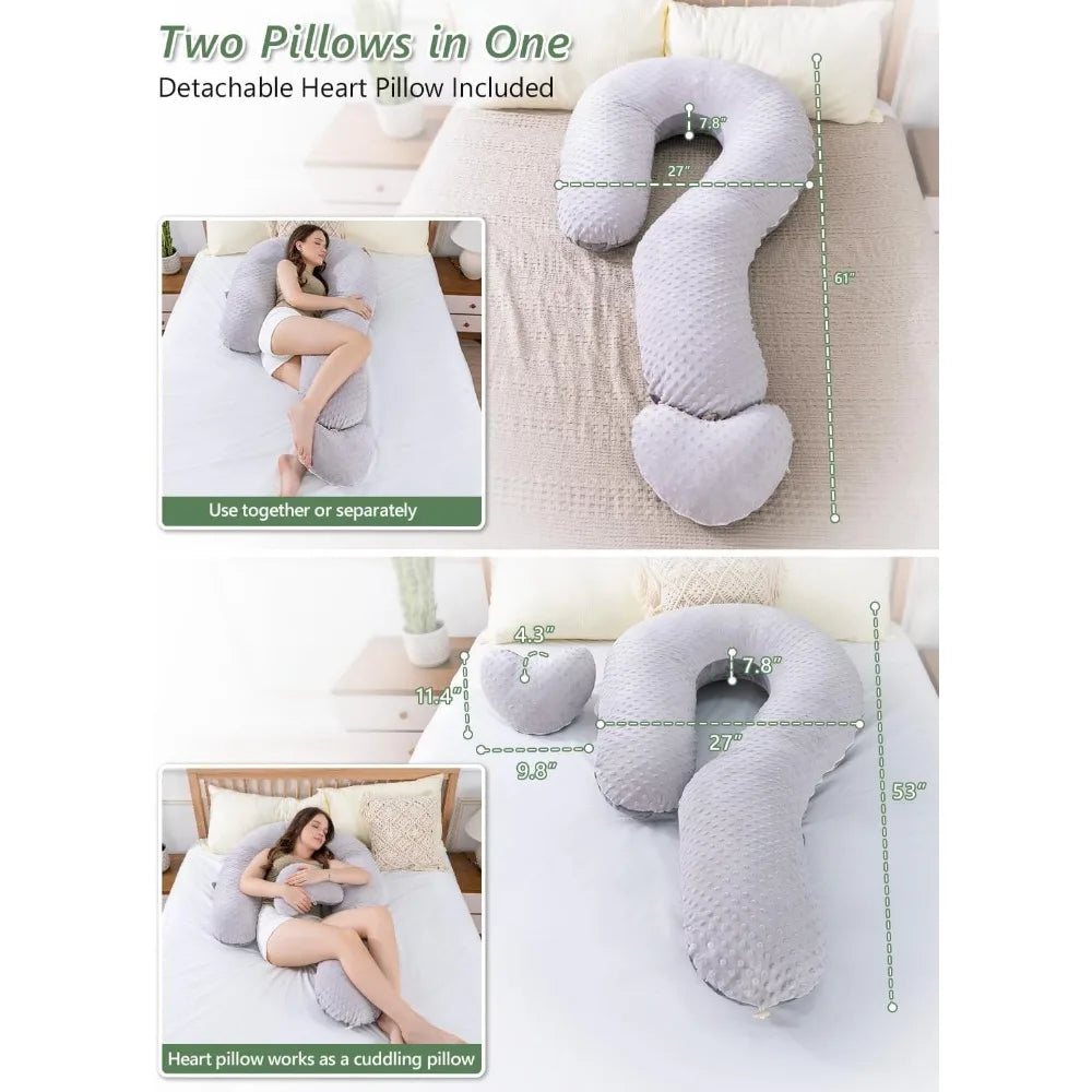 Velvet Dual Sided Bolster Pillow With Detachable Hug Cushion