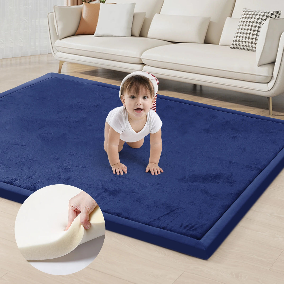 PaPaMat Memory Foam Playpen Mat With Nonslip Suede Backing Floor Rug