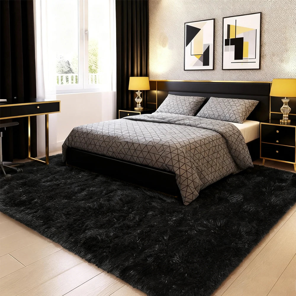 Simple Solid Polyester Area Rug For Living Room