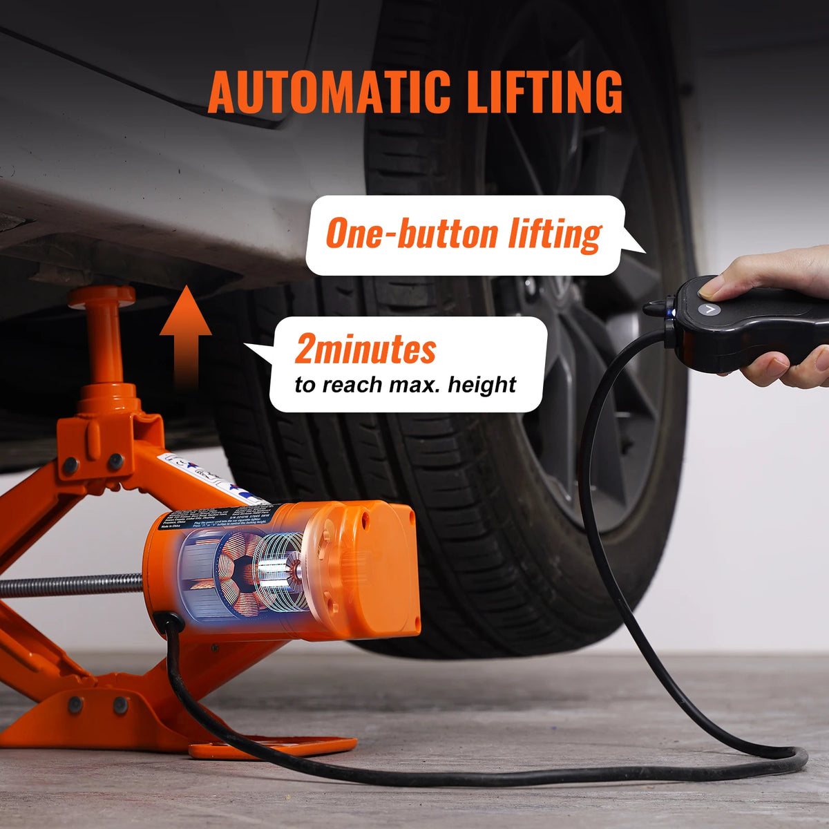 SucceBuy 12V Electric Scissor Car Jack With Impact Wrench