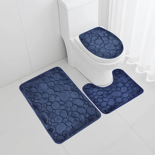 Microfiber Bathroom Floor Mat Set Water Absorbing Non Slip