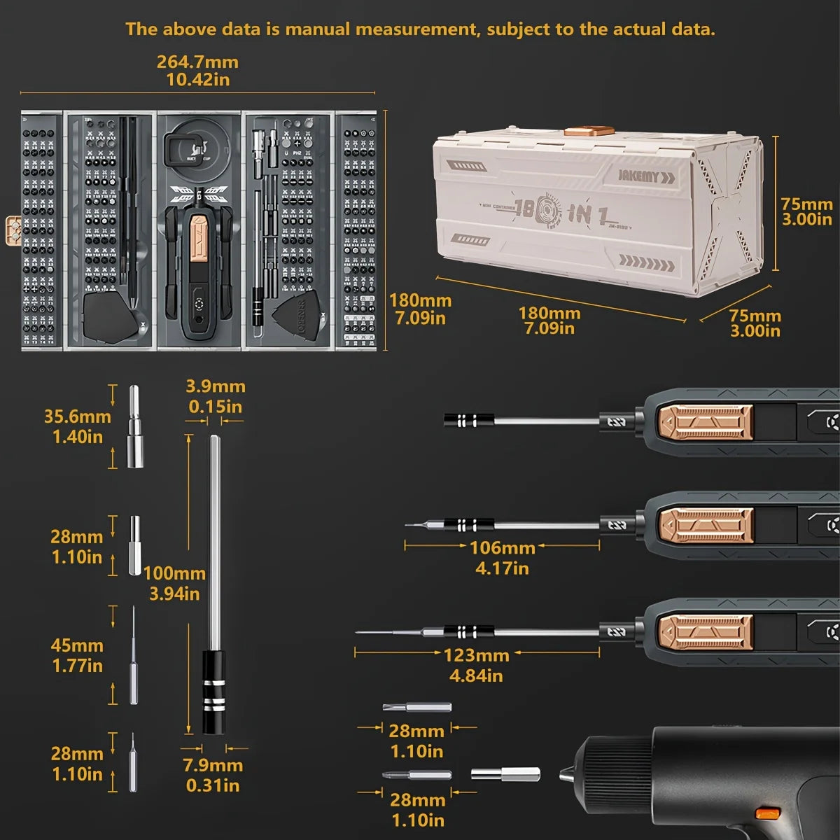 Jakemy 180 In 1 Precision Magnetic Screwdriver Kit For Electronics