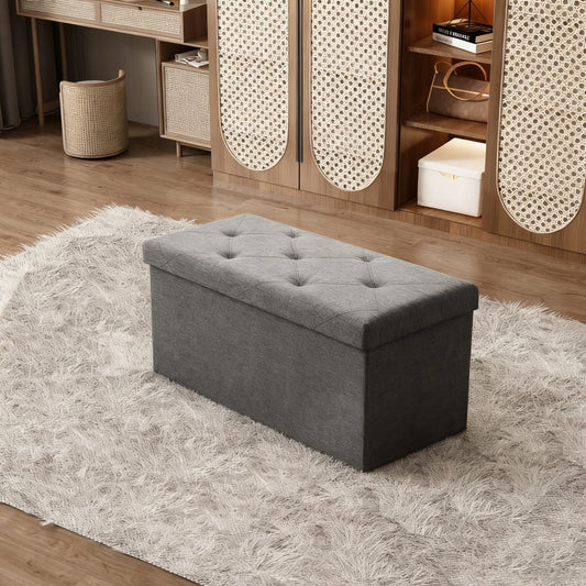 Multi Purpose Heavy Duty Folding Storage Ottoman Bench