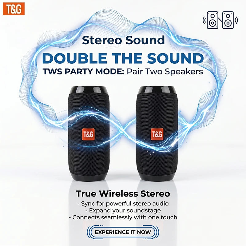 TG Bluetooth Portable Wireless Speaker Featuring Waterproof Stereo Sound